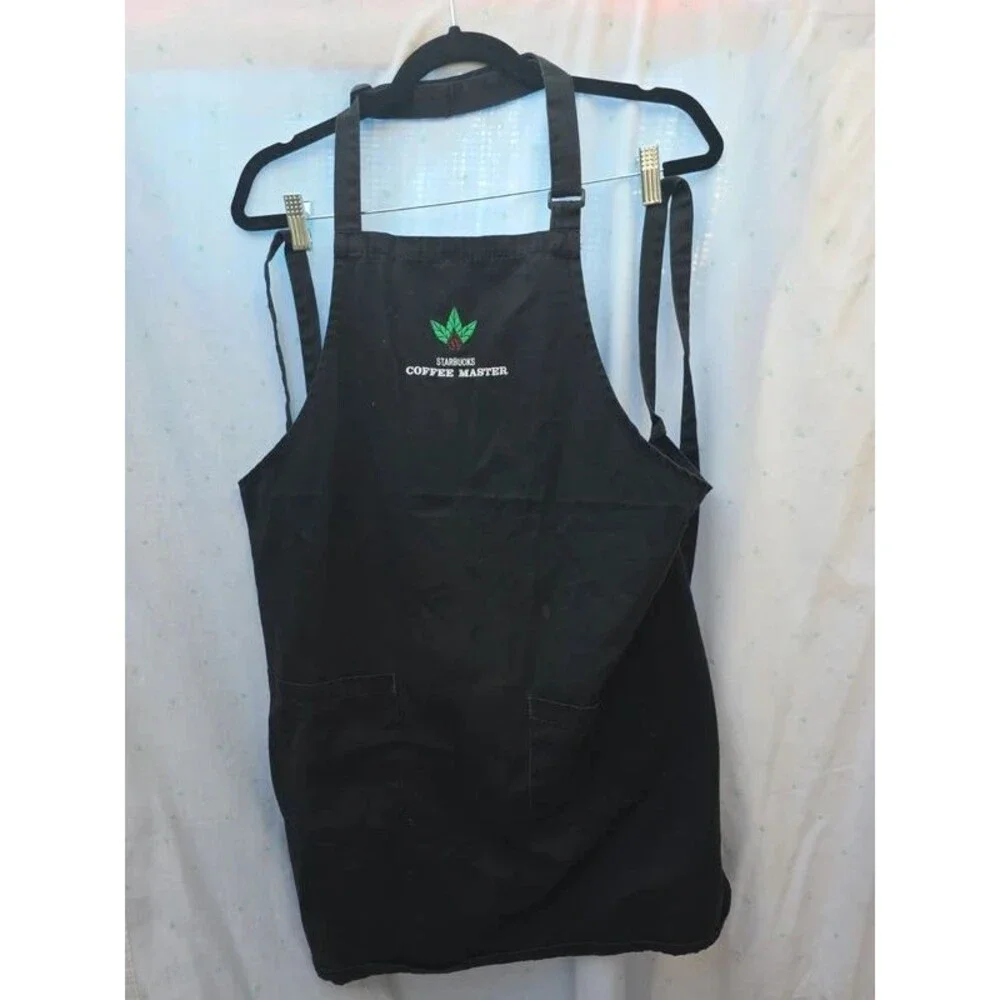 Rare Starbucks Coffee Master Black Barista Apron Embroidered Logo